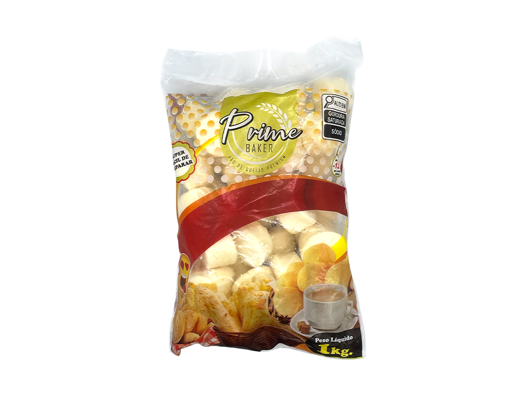 PÃO DE QUEIJO MÉDIO CONGELADO PRIME BAKER 25 G 1 KG (CX 20 PCT)